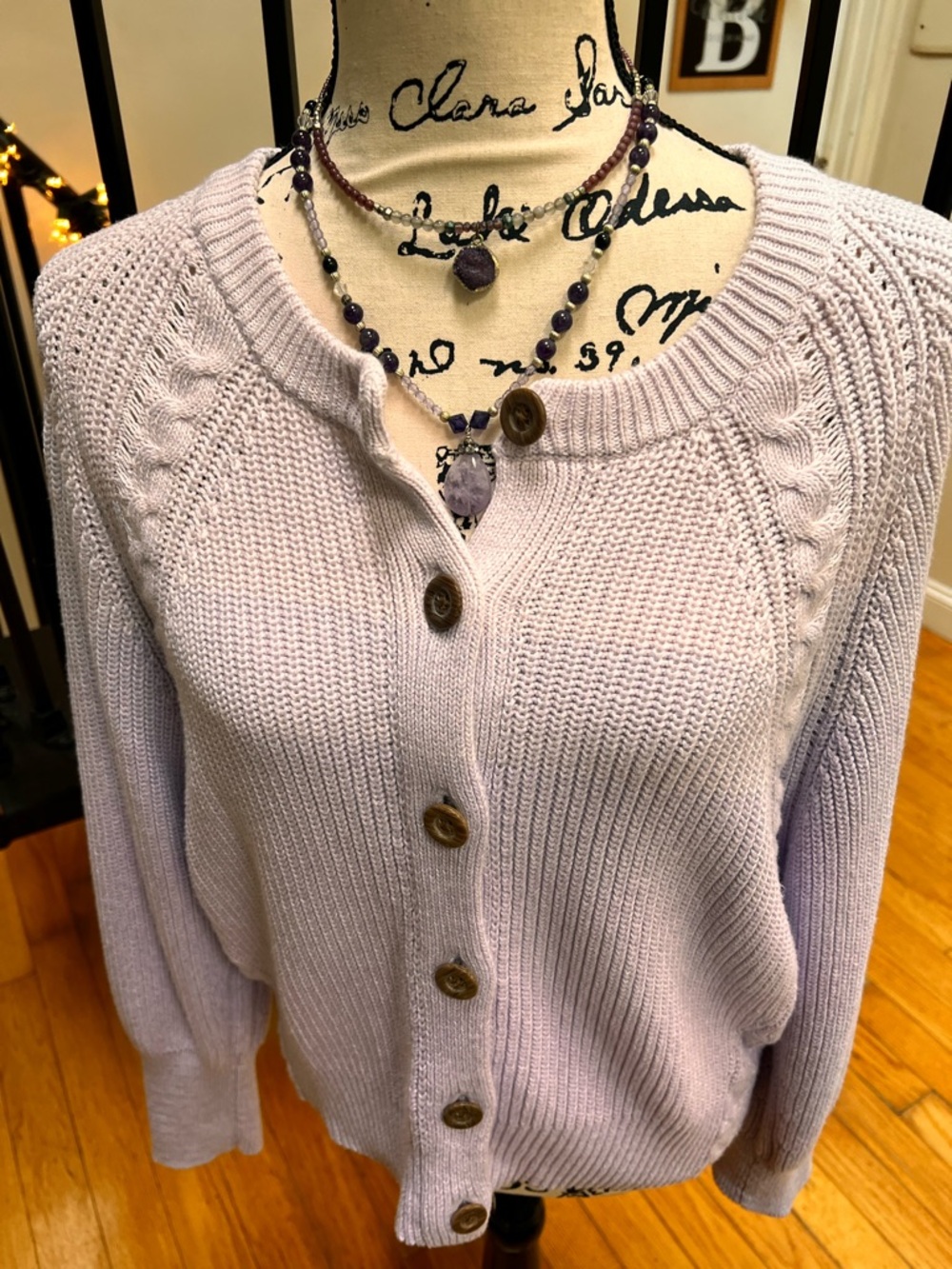 Universal Thread Lavender Button-Front Knit Cardigan